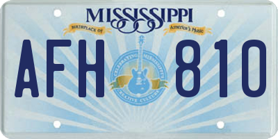 MS license plate AFH810