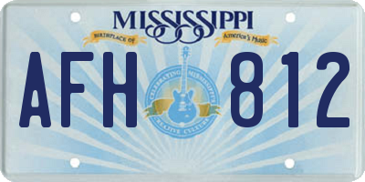 MS license plate AFH812