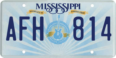 MS license plate AFH814