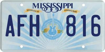 MS license plate AFH816