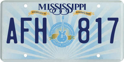 MS license plate AFH817