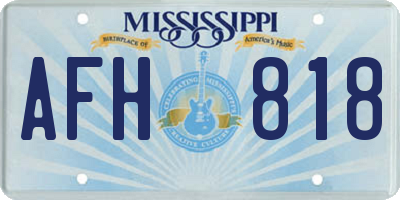 MS license plate AFH818