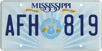 MS license plate AFH819