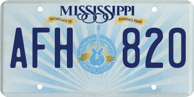 MS license plate AFH820