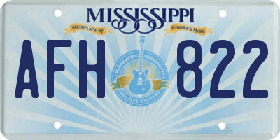 MS license plate AFH822