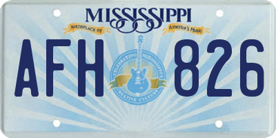 MS license plate AFH826