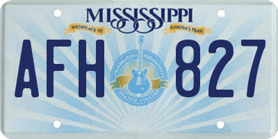 MS license plate AFH827