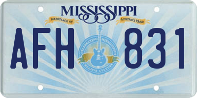 MS license plate AFH831