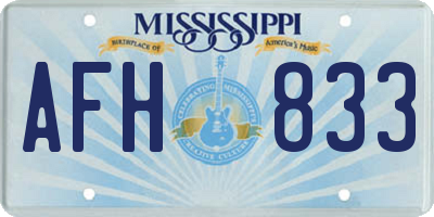 MS license plate AFH833