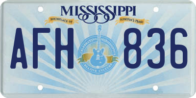 MS license plate AFH836