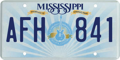 MS license plate AFH841