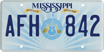 MS license plate AFH842
