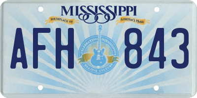 MS license plate AFH843