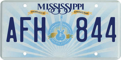 MS license plate AFH844
