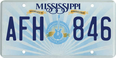 MS license plate AFH846