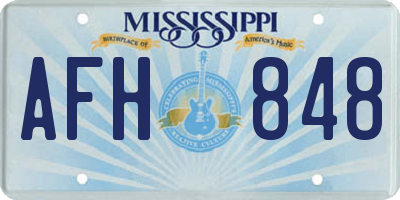 MS license plate AFH848
