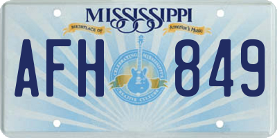 MS license plate AFH849