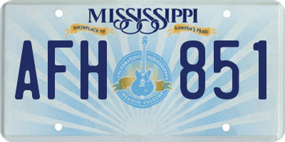 MS license plate AFH851