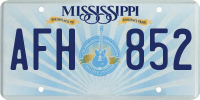 MS license plate AFH852