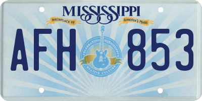MS license plate AFH853