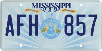 MS license plate AFH857