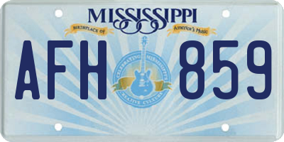 MS license plate AFH859