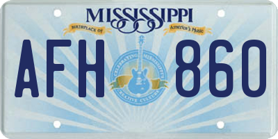 MS license plate AFH860