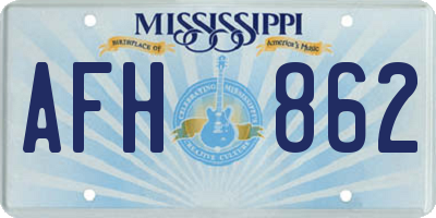 MS license plate AFH862