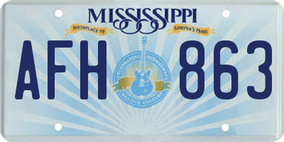 MS license plate AFH863