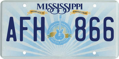 MS license plate AFH866