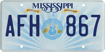 MS license plate AFH867