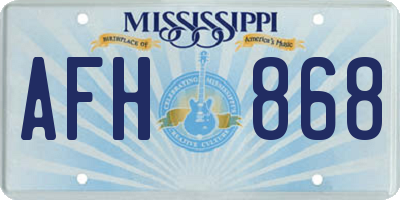 MS license plate AFH868