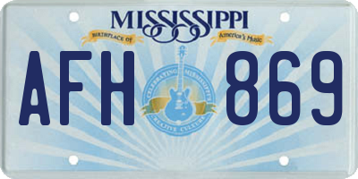 MS license plate AFH869