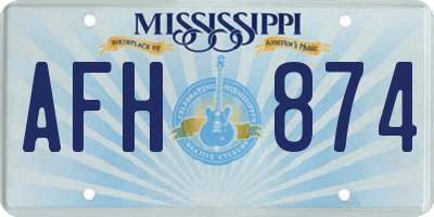 MS license plate AFH874