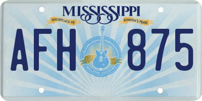 MS license plate AFH875