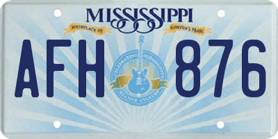 MS license plate AFH876