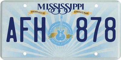 MS license plate AFH878