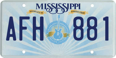 MS license plate AFH881
