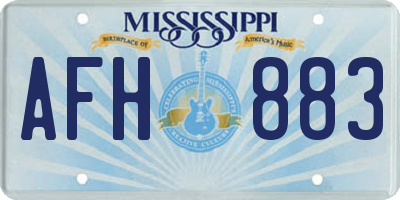 MS license plate AFH883