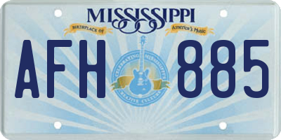 MS license plate AFH885