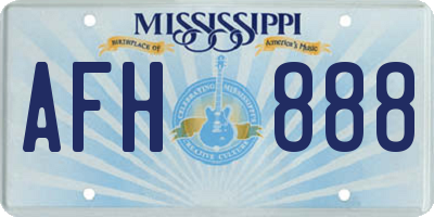 MS license plate AFH888