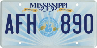 MS license plate AFH890
