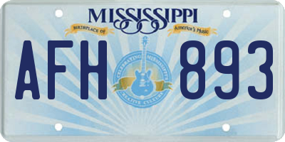 MS license plate AFH893