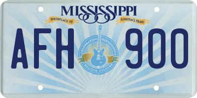 MS license plate AFH900