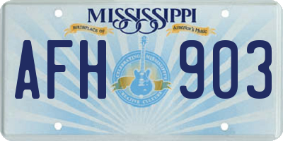 MS license plate AFH903