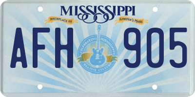 MS license plate AFH905