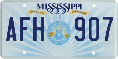 MS license plate AFH907