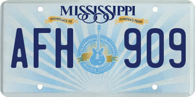 MS license plate AFH909
