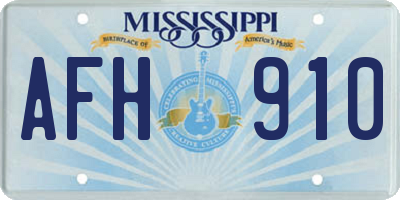 MS license plate AFH910
