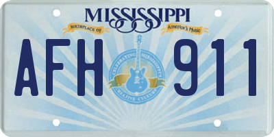 MS license plate AFH911